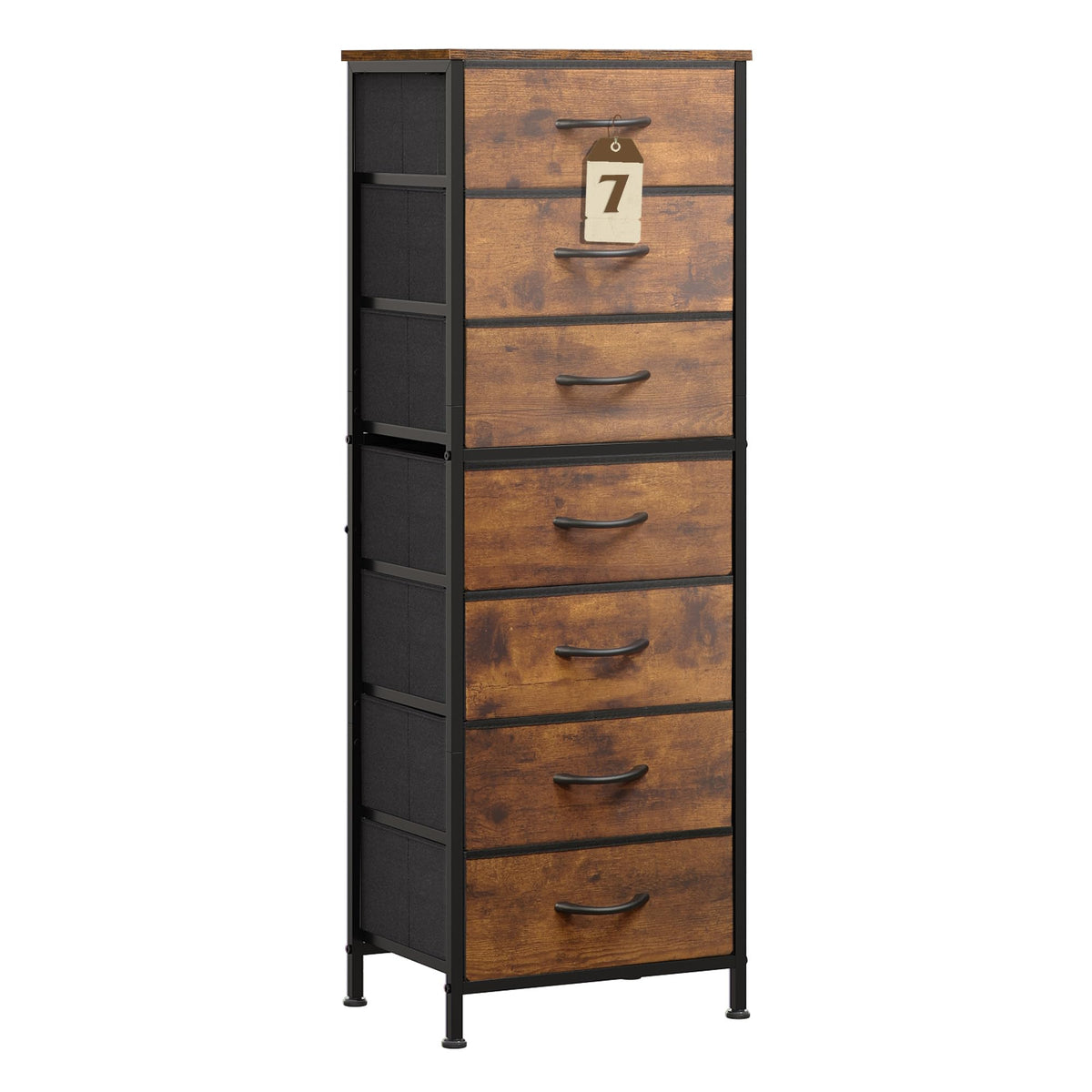 WLIVE tall dresser with wood top for display and organization.