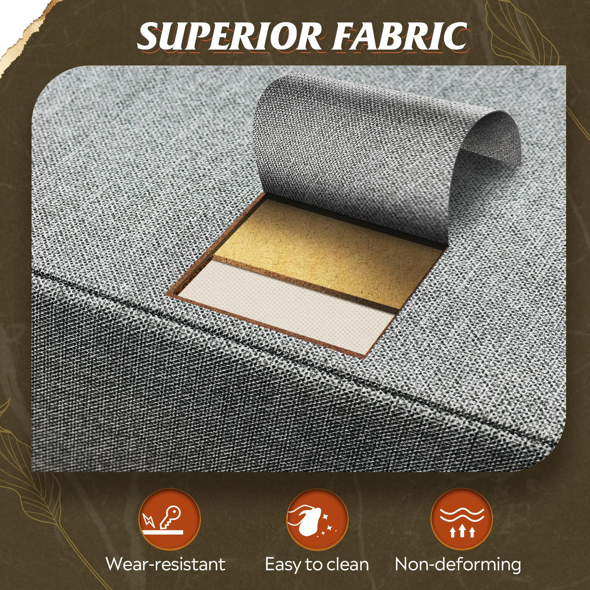 WLIVE MDF top is water-resistant and easy to wipe clean.