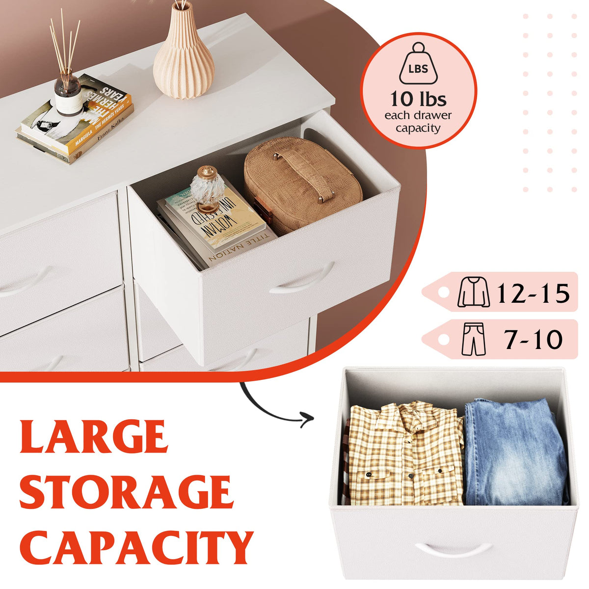 WLIVE white dresser anti-tip design enhances family safety.