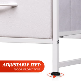 WLIVE white dresser in bedroom setup offers versatile storage.