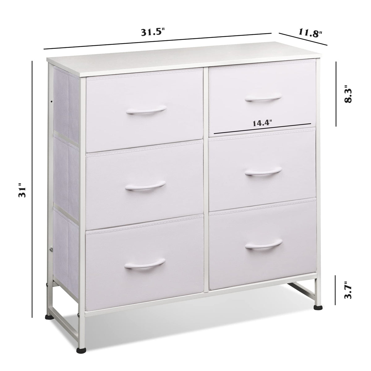 WLIVE white dresser ideal for dorms and living spaces.