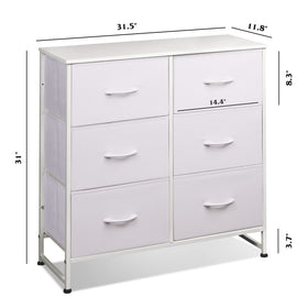 WLIVE white dresser ideal for dorms and living spaces.