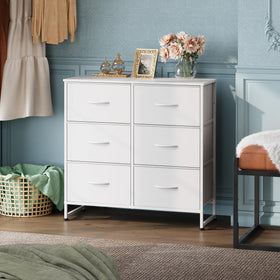 WLIVE white dresser wood top provides stable surface for decor.