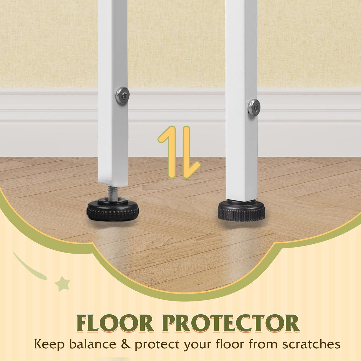 WLIVE White Tall Dresser adjustable feet protect floors on uneven surfaces