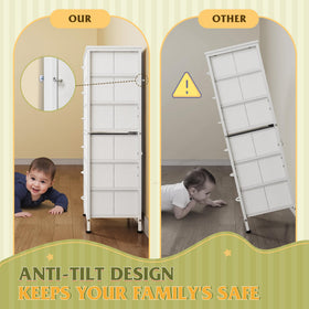 WLIVE White Tall Dresser layout in a bedroom for space-saving storage
