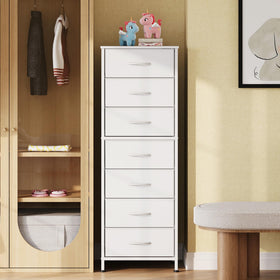 WLIVE White Tall Dresser drawer close-up with smooth slides for easy access