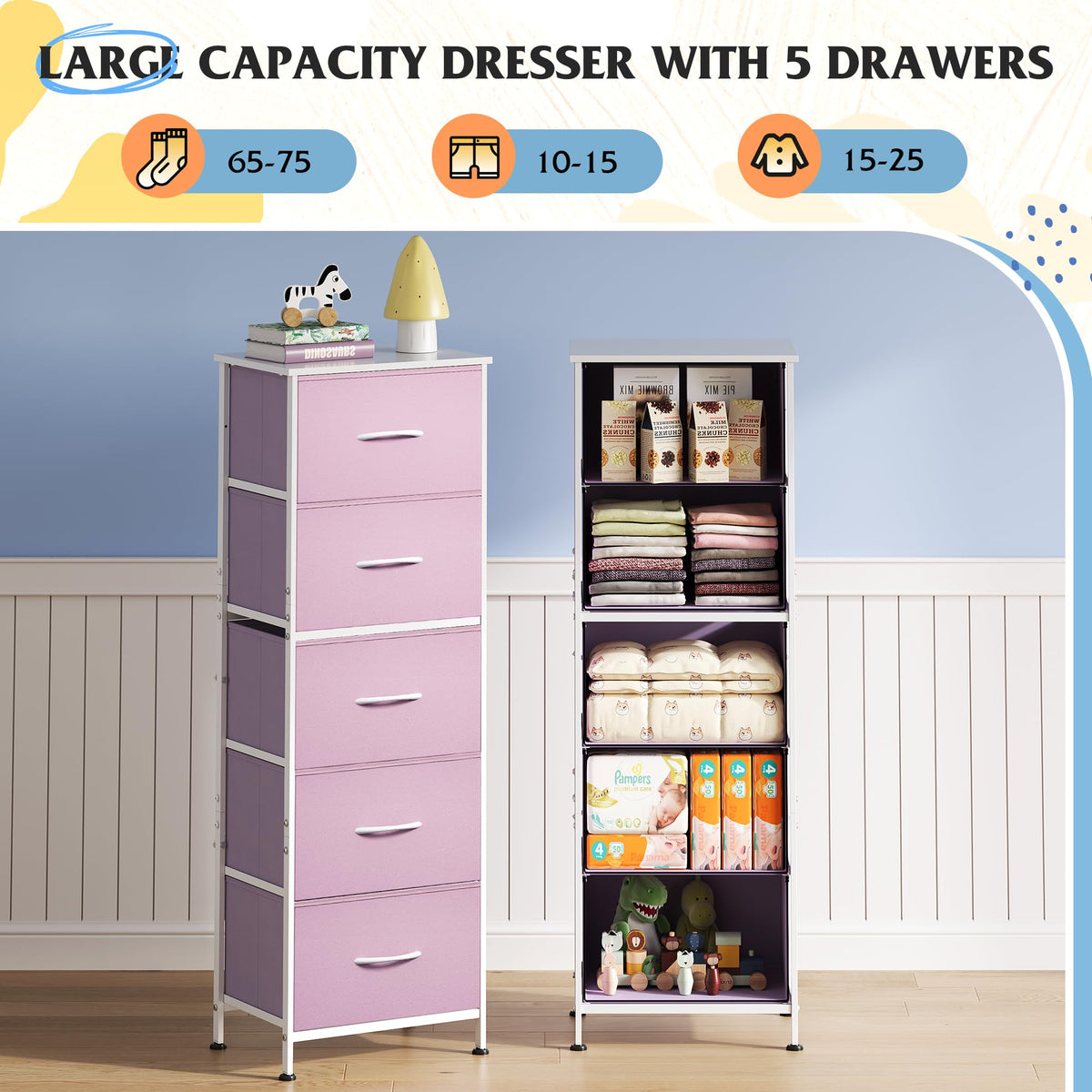 X-shaped back frame on WLIVE dresser enhances overall stability