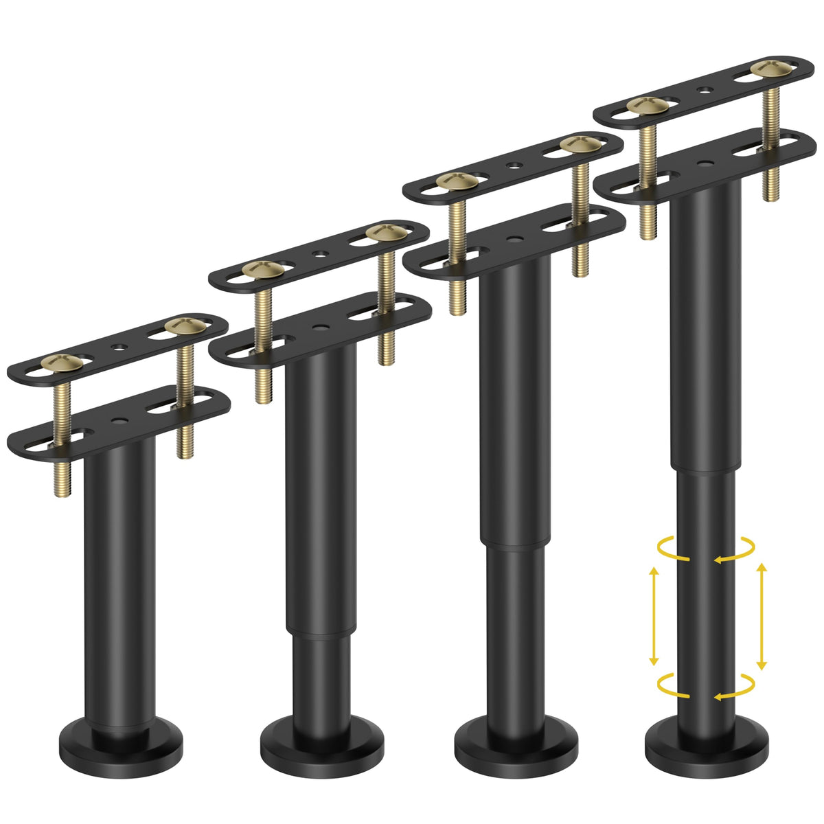Wlrrcwdttc adjustable bed legs showing height range for leveling uneven floors.