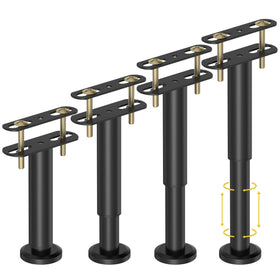 Wlrrcwdttc adjustable bed legs showing height range for leveling uneven floors.