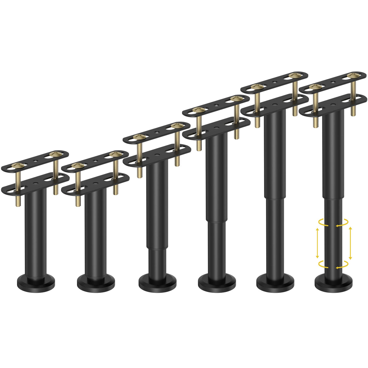 Wlrrcwdttc adjustable bed support legs showing adjustable height range for even floors.