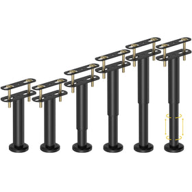 Wlrrcwdttc adjustable bed support legs showing adjustable height range for even floors.