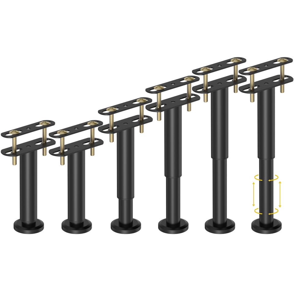 Wlrrcwdttc adjustable bed support legs showing adjustable height range for even floors.