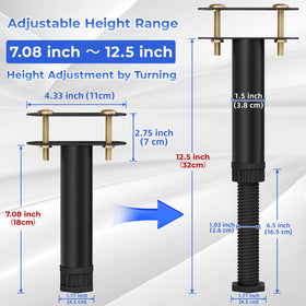Wlrrcwdttc bed leg with locking ring for stable height adjustment