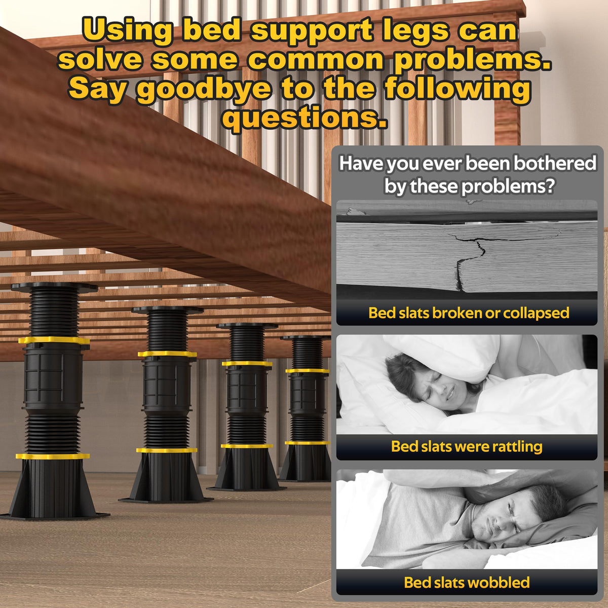 Wlrrcwdttc bed-slats-support leg in action helps prevent sag.