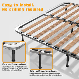 Wlrrcwdttc easy-installation bed leg kit with screws and mounting plates
