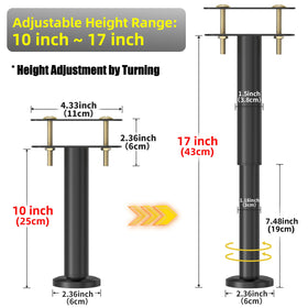 Wlrrcwdttc heavy-duty bed legs with anti-slip base protect floors.