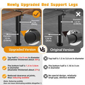 Wlrrcwdttc heavy-duty metal bed legs with thick base for load bearing