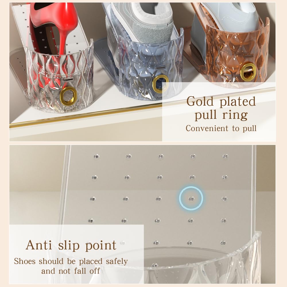 WMBOOX shoe slots organizer features a non-slip surface to keep footwear secure