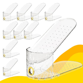 WMBOOX shoe slots organizer with two-layer stack maximizes closet space for sneakers and heels