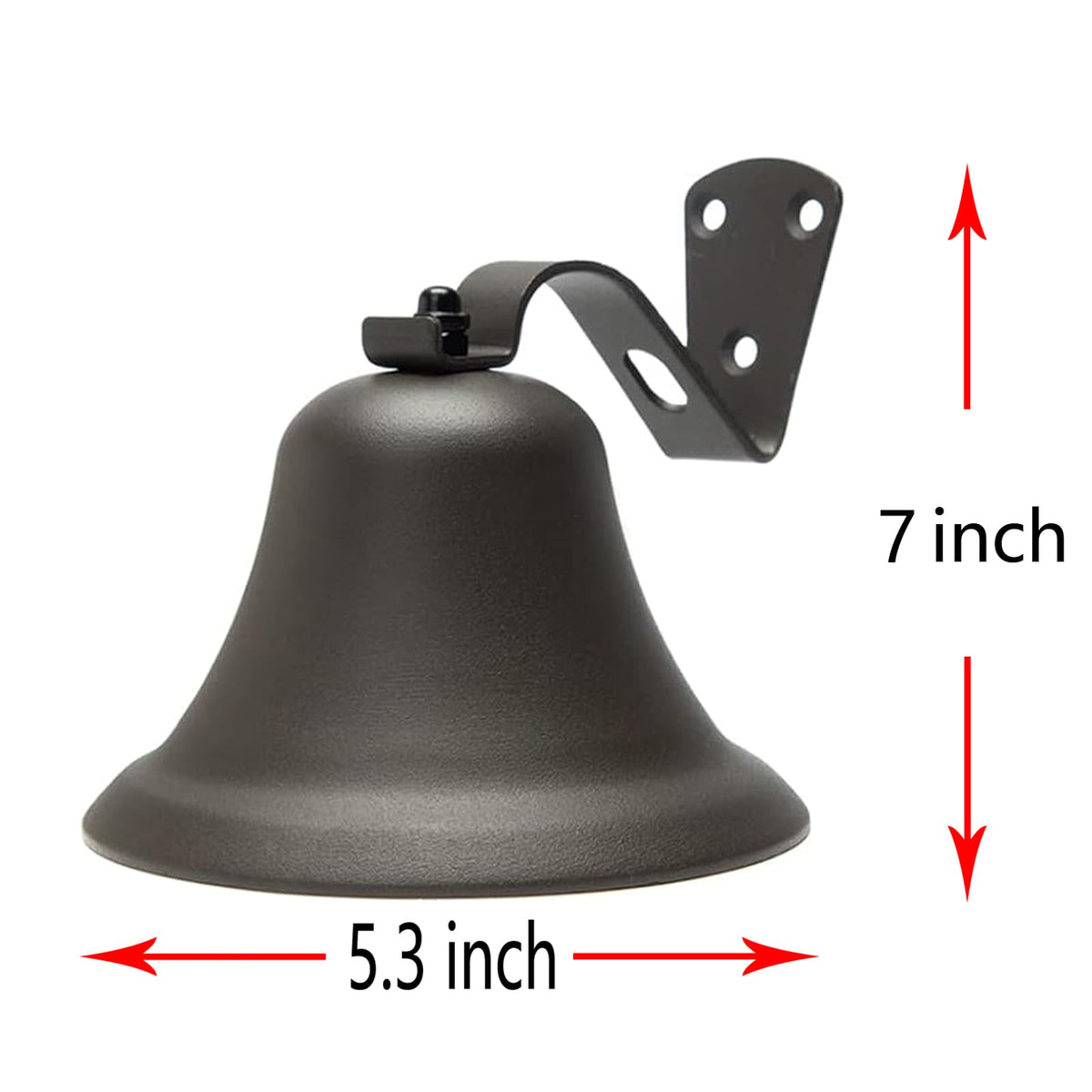 WMM black dinner bell wall mount with rope included for versatile hanging