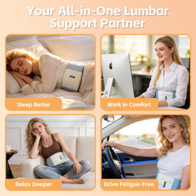 Wnfou lumbar pillow on office chair demonstrates ergonomic side/back support.