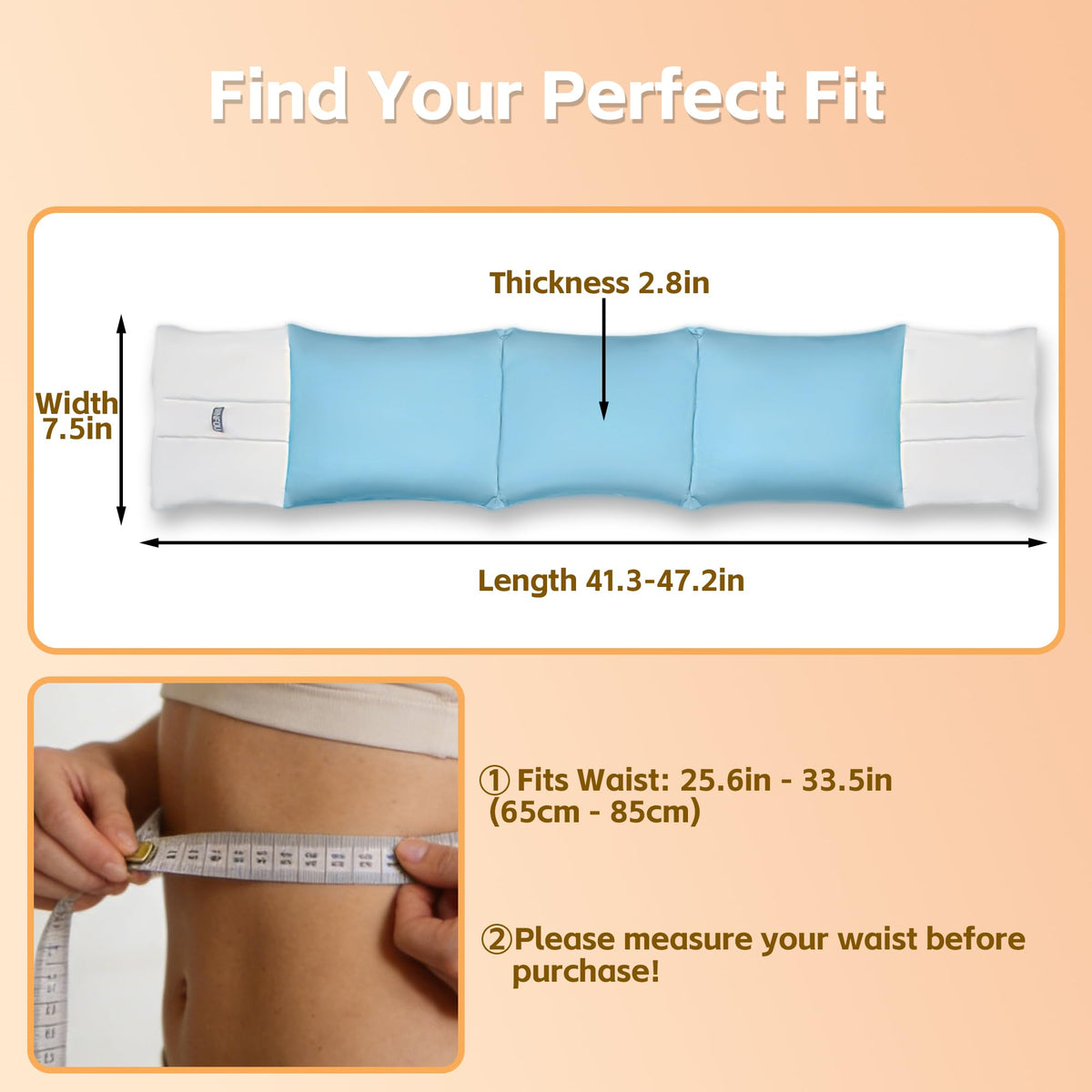 Wnfou sleeping position in bed shows wrap-around comfort for sleeping.
