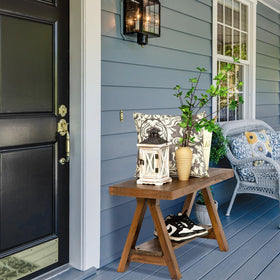 Wnutrees Farmhouse Wood Bench entryway styling offers storage-friendly appeal.