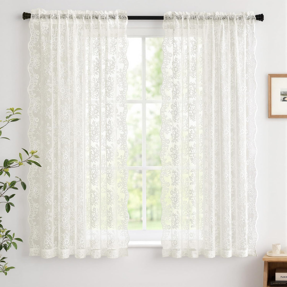 Woaboy lace curtains offer soft light privacy for daytime calm.