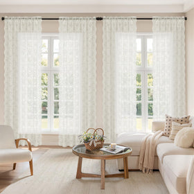 Woaboy Floral and Branch Pattern Lace adds romantic, timeless decor to any window