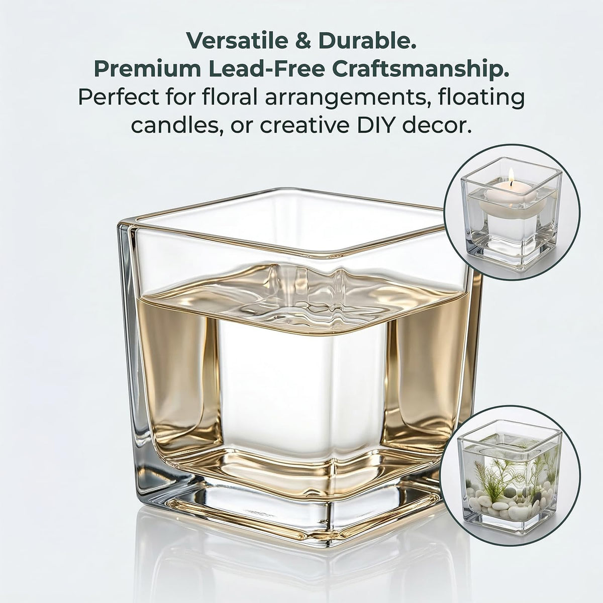 Woaiwo-q wedding decor square vase used as elegant ceremony centerpiece