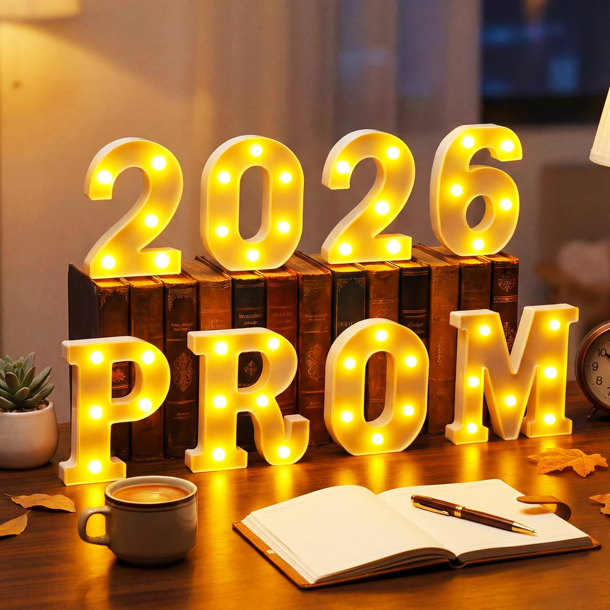 Woanger battery-operated letters illuminate table centerpieces with cordless convenience