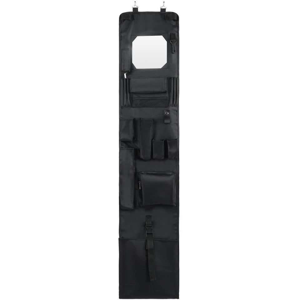 Woanger police-style hanging locker with mirror for organized items.