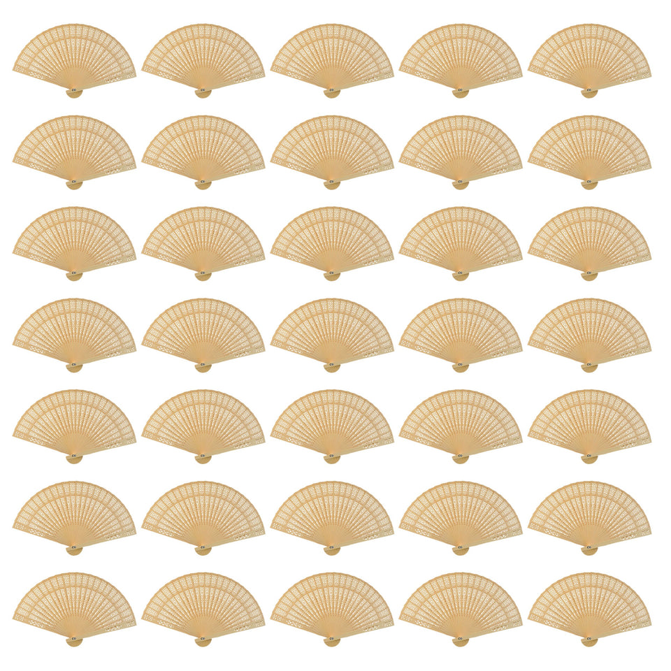 Wobe sandalwood fan with openwork design for wedding decor