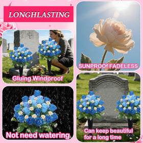 Wocst 2-pack cemetery flowers and vases for grave decorations.