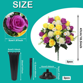 Wocst artificial roses and daisies bouquet with layered blooms for lasting tribute.