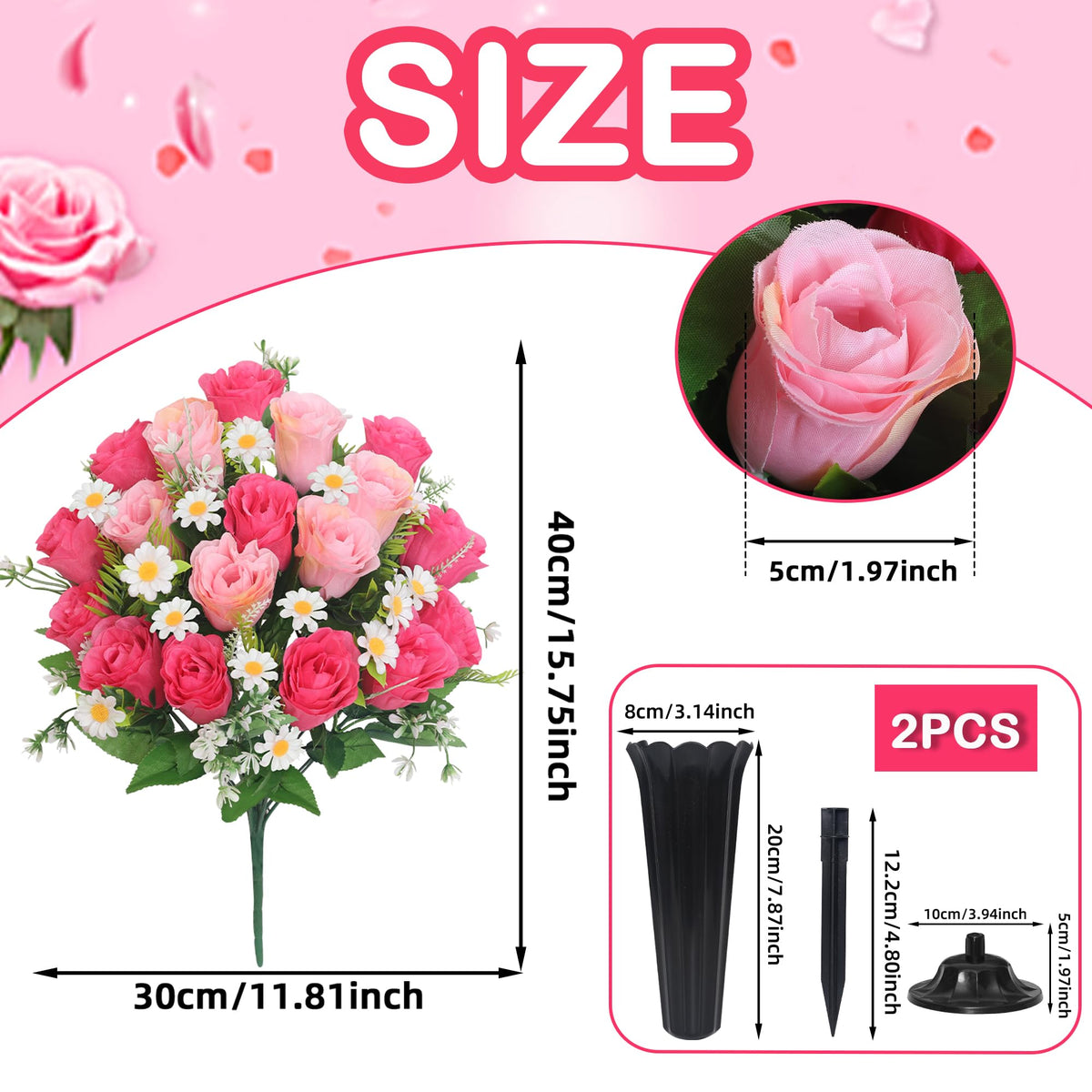 Wocst cemetery vase ground spike for stable grave placement