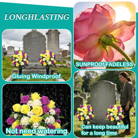 Wocst cemetery vase with base for stable outdoor displays.
