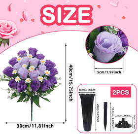 Wocst cemetery vases with ground spikes for stable outdoor grave displays