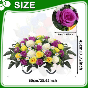 Wocst no-maintenance headstone saddle requires no watering, pruning, or upkeep.