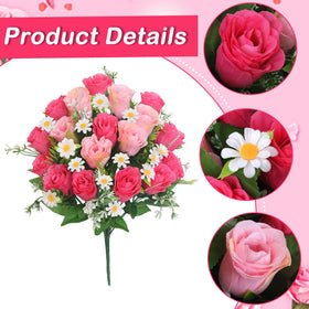 Wocst rose bouquet closeup showing realistic silk petals