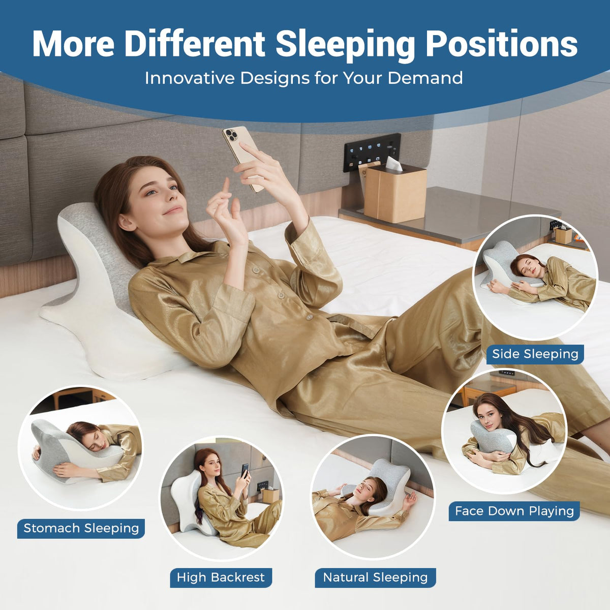 WOGAHEV CertiPUR-US memory foam maintains shape and resilience.