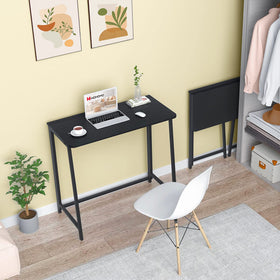 WOHOMO small-space folding desk unfolded, ideal for home office setups.
