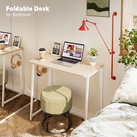 WOHOMO folding desk placed in a corner for efficient small-space use