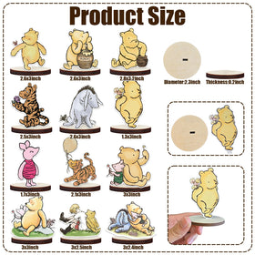 WOHOOBAOW Winnie Pooh wooden decor standees as playful birthday table toppers.