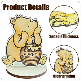 WOHOOBAOW Pooh wooden cutouts centerpieces highlighting nostalgic Winnie charm at events.