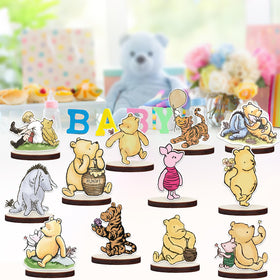 WOHOOBAOW Non-toxic Pooh wooden decorations ensure safe, kid-friendly table decor.