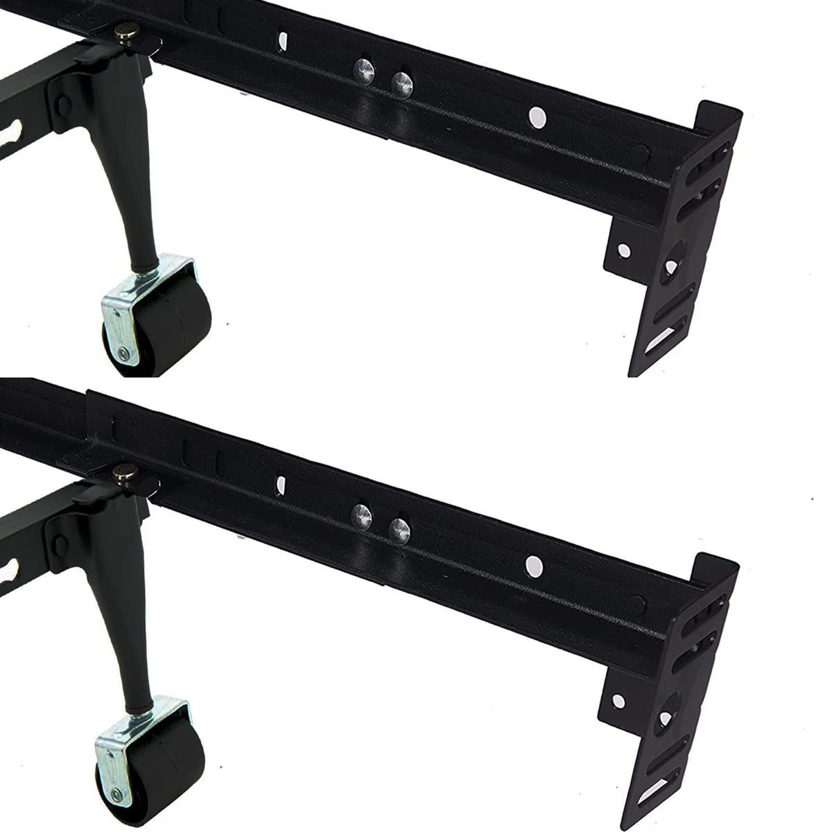 Woiron footboard extension bracket left secures bolt-on attachment for sturdy headboard-to-footboard connections.