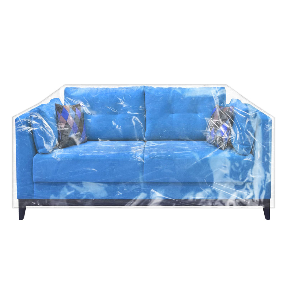 Wokire plastic loveseat cover front view showing waterproof protection.