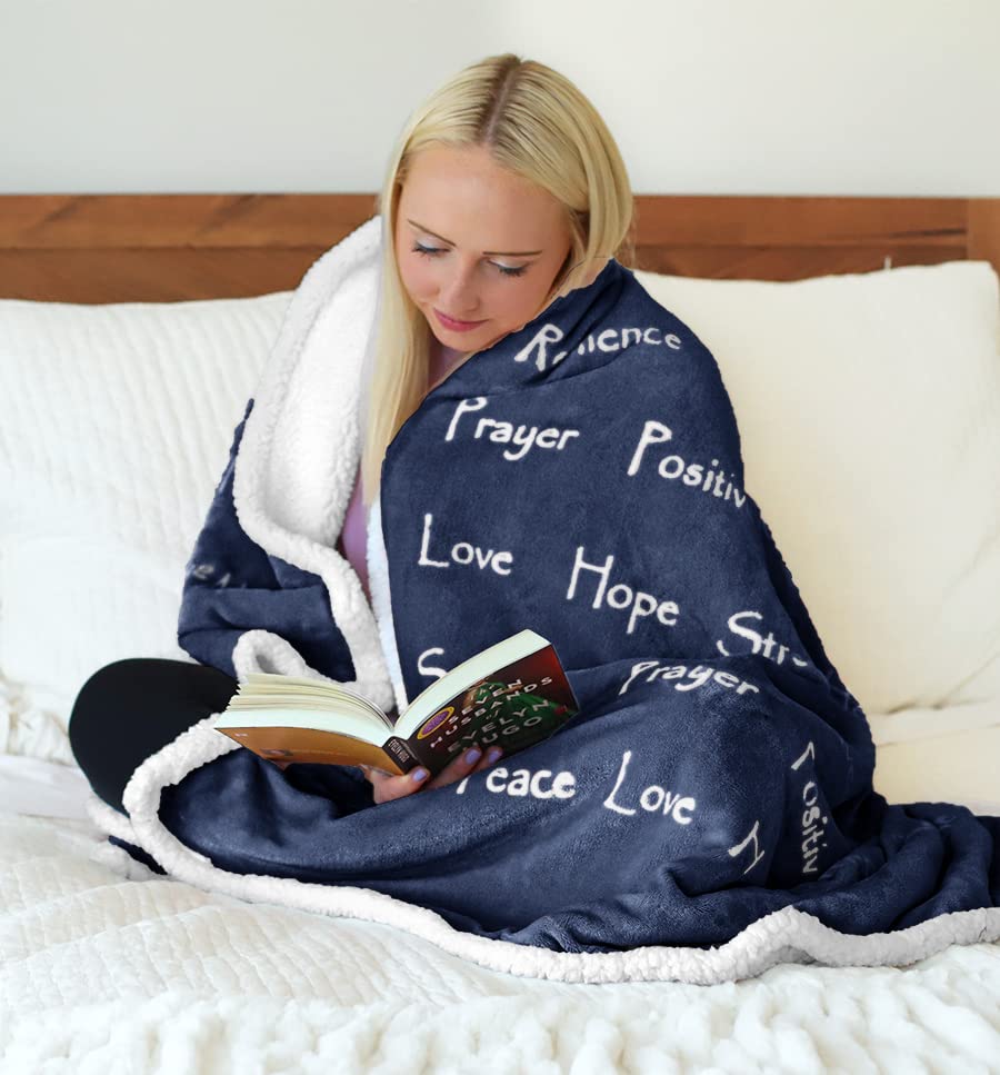 Wolf Creek Blanket Compassion blue folded display; cozy style and easy snuggle readiness.