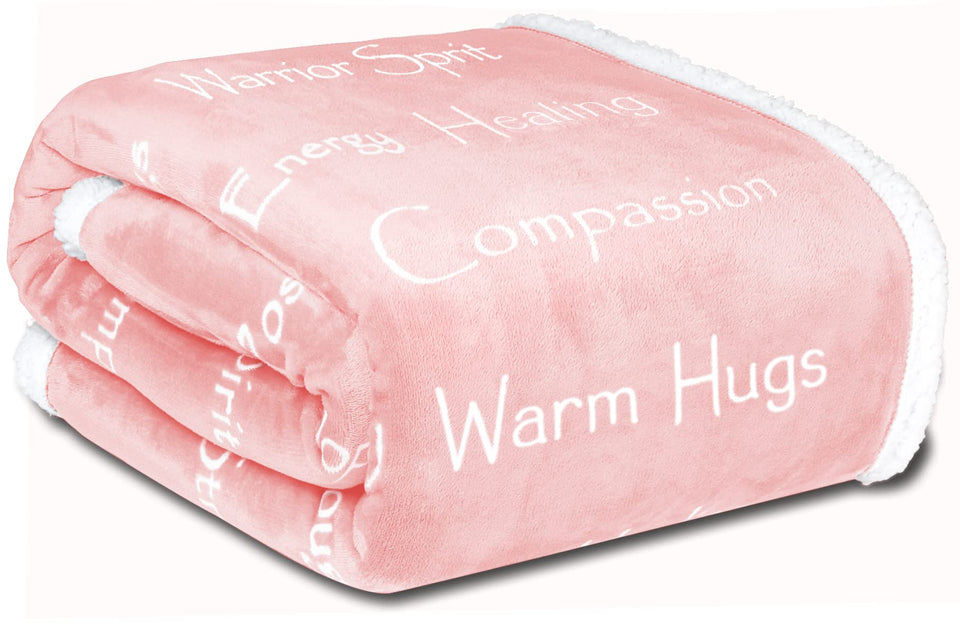 Wolf Creek Blanket Compassion shows double-layer fleece and Sherpa for warm, cozy comfort.